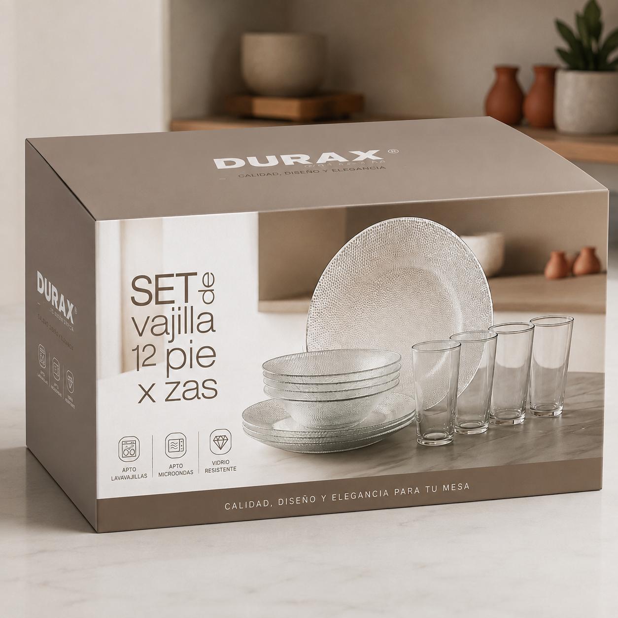 set de vajilla 12 piezas durax