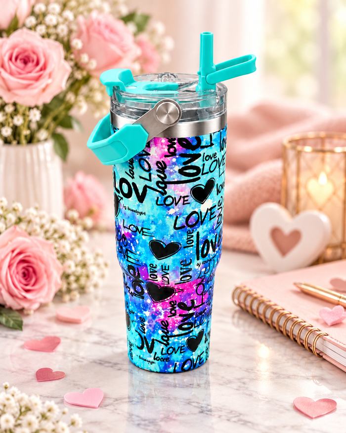 Vaso Térmico Acero Inoxidable Love 900 ml con Manija