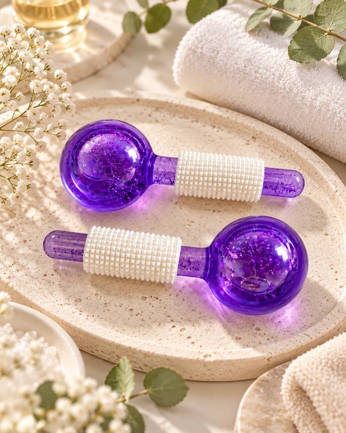 Rodillos Faciales de Hielo Ice Globes x2 – Masajeador Facial Frío