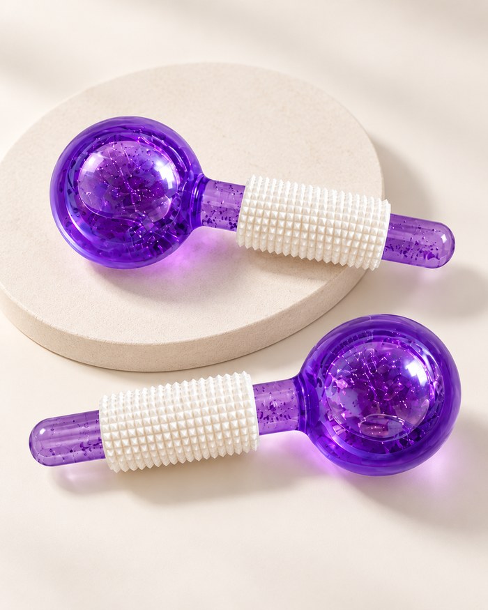 Rodillos Faciales de Hielo Ice Globes x2 – Masajeador Facial Frío