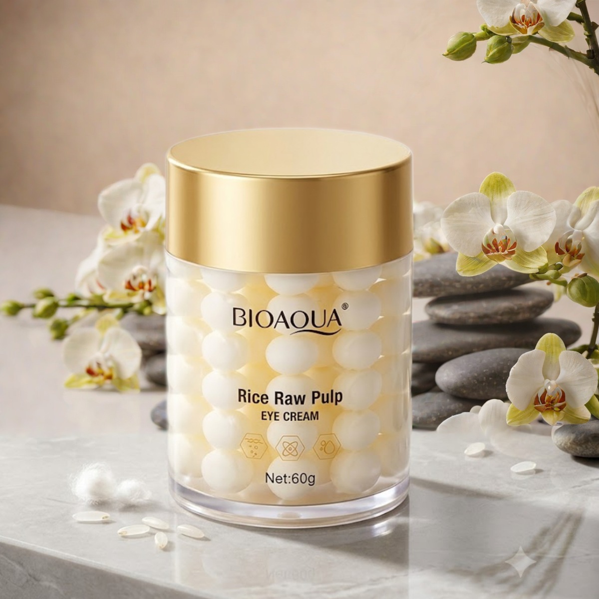 Contorno de Ojos BIOAQUA de Arroz 60 g – Antiojeras y Antiarrugas