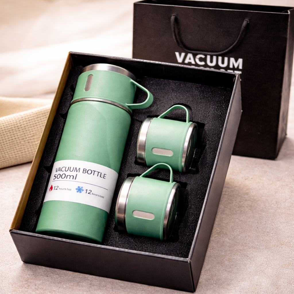 Set Termos De Agua Caliente Vasos Térmicos Café + 3 Tazas