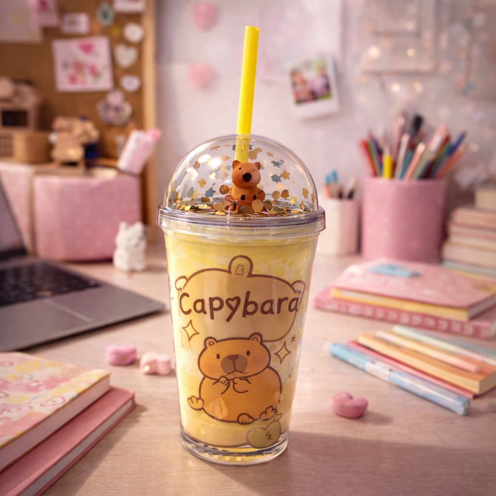 Vaso de agua de capybara