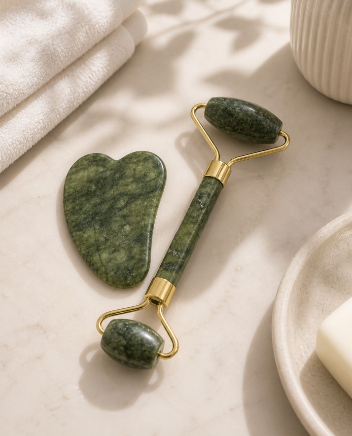 Masajeador roller jade + Piedra