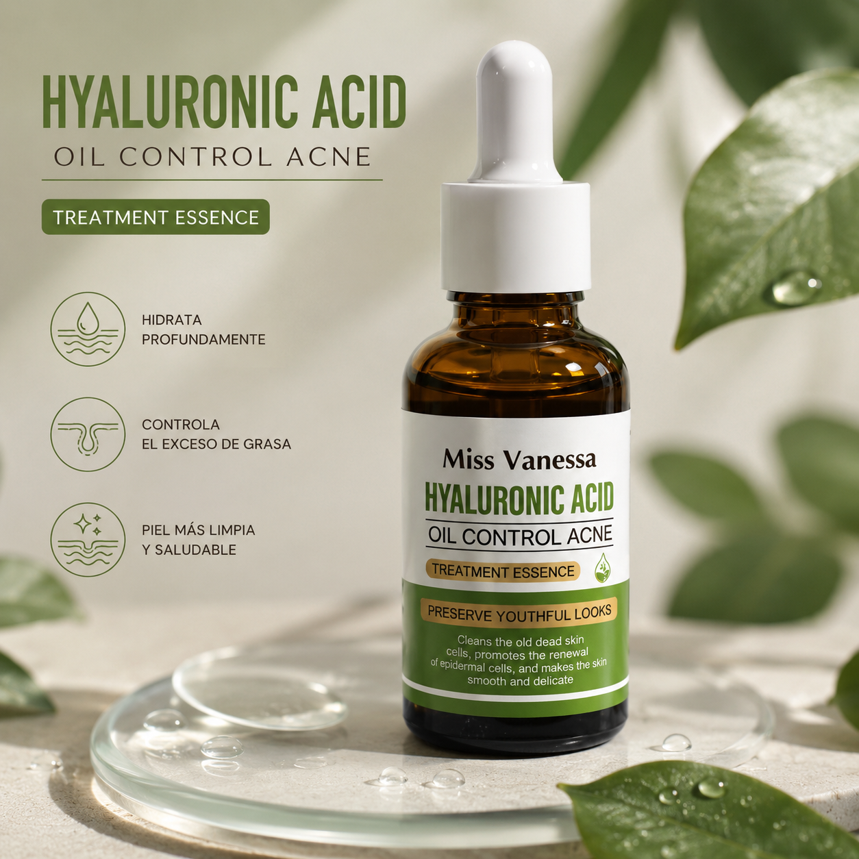 Serum Facial - Hyaluronic Acid Oil Control Acne 30ml
